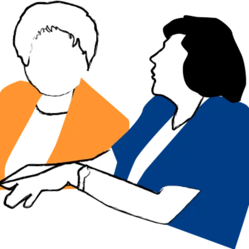 Illustration de femmes discutant à une table