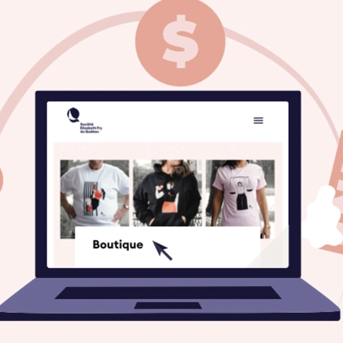 Ordinateur qui expose notre boutique en ligne